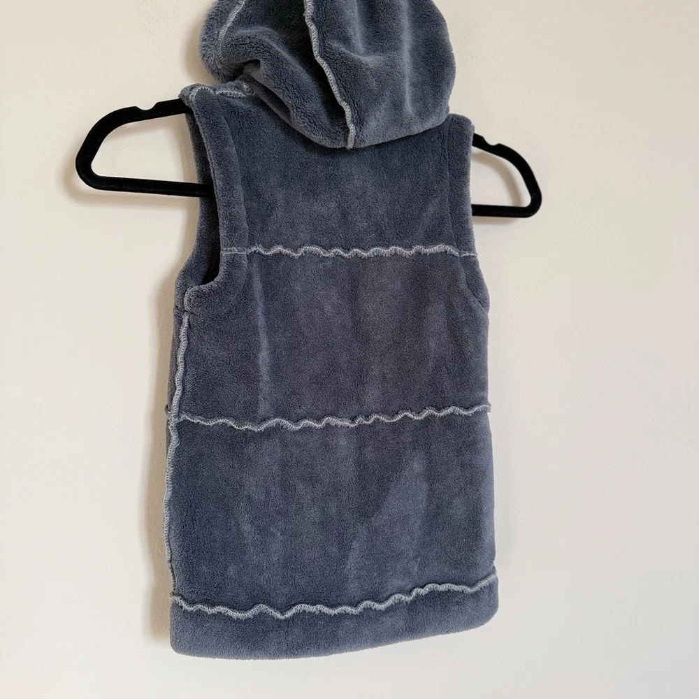 NWT Ragdolls and Rockets Gray Sherpa Hooded Vest 6/6X